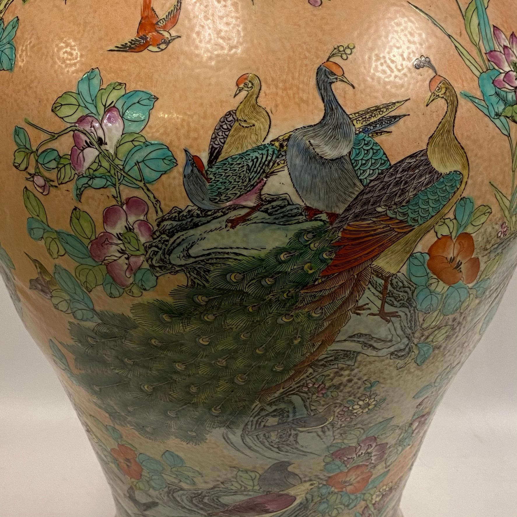 Pair Large Chinese Republic Period Porcelain Vases 8