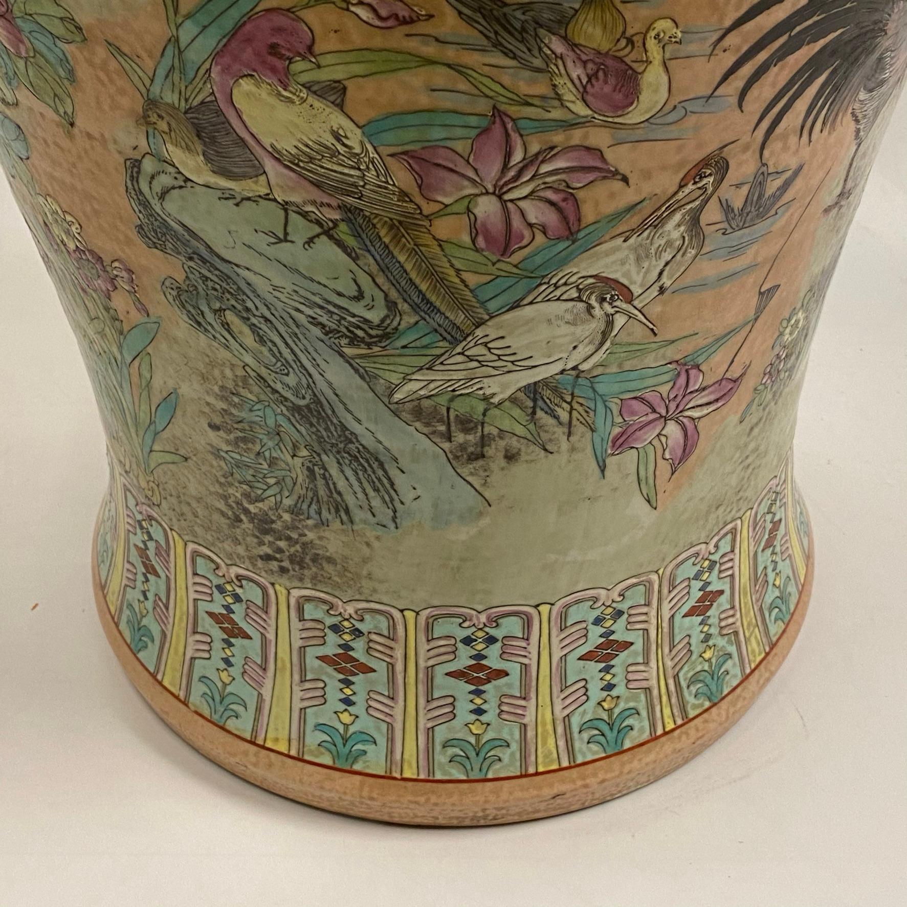 Pair Large Chinese Republic Period Porcelain Vases 10