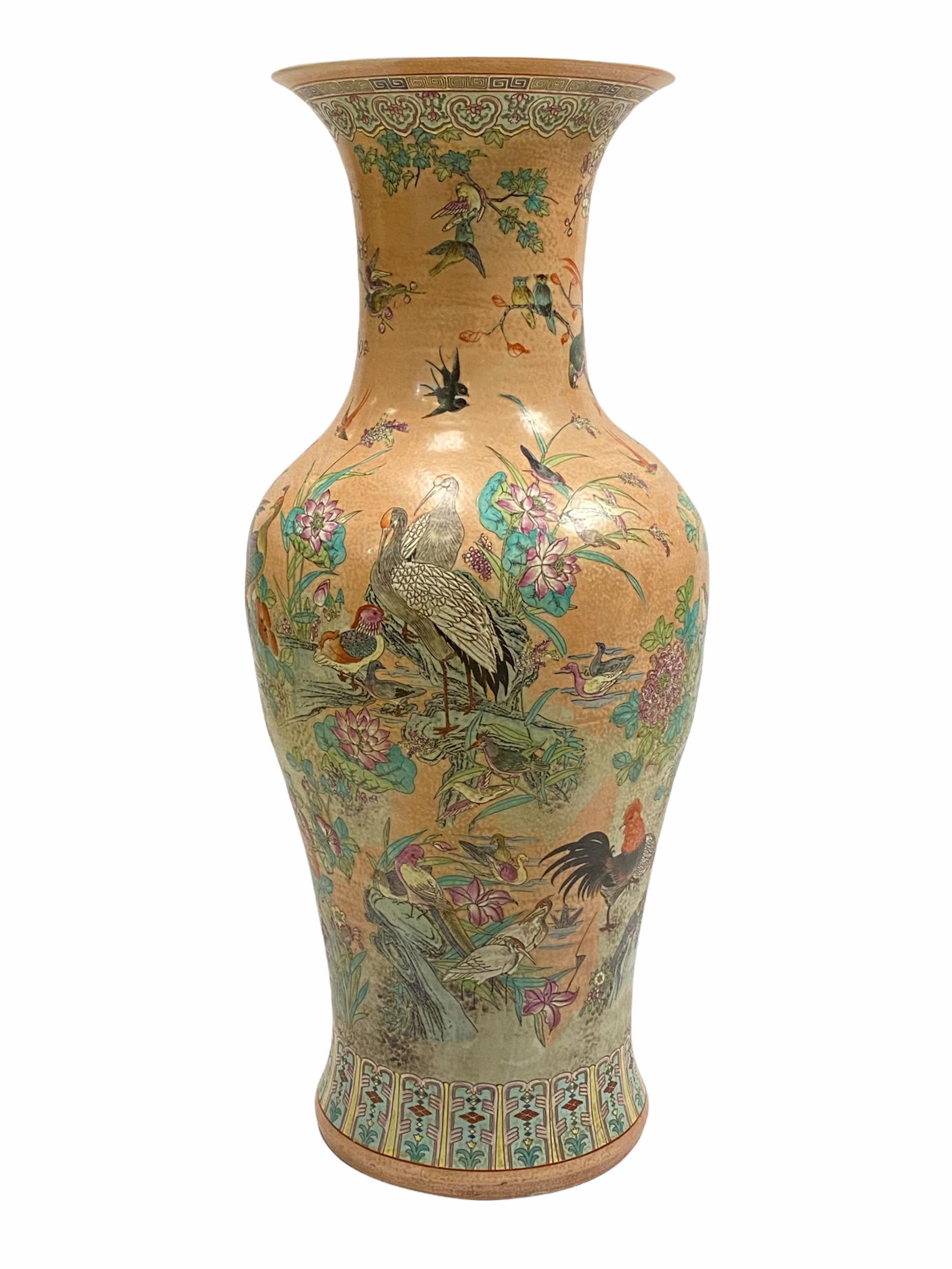 20th Century Pair Large Chinese Republic Period Porcelain Vases For Sale