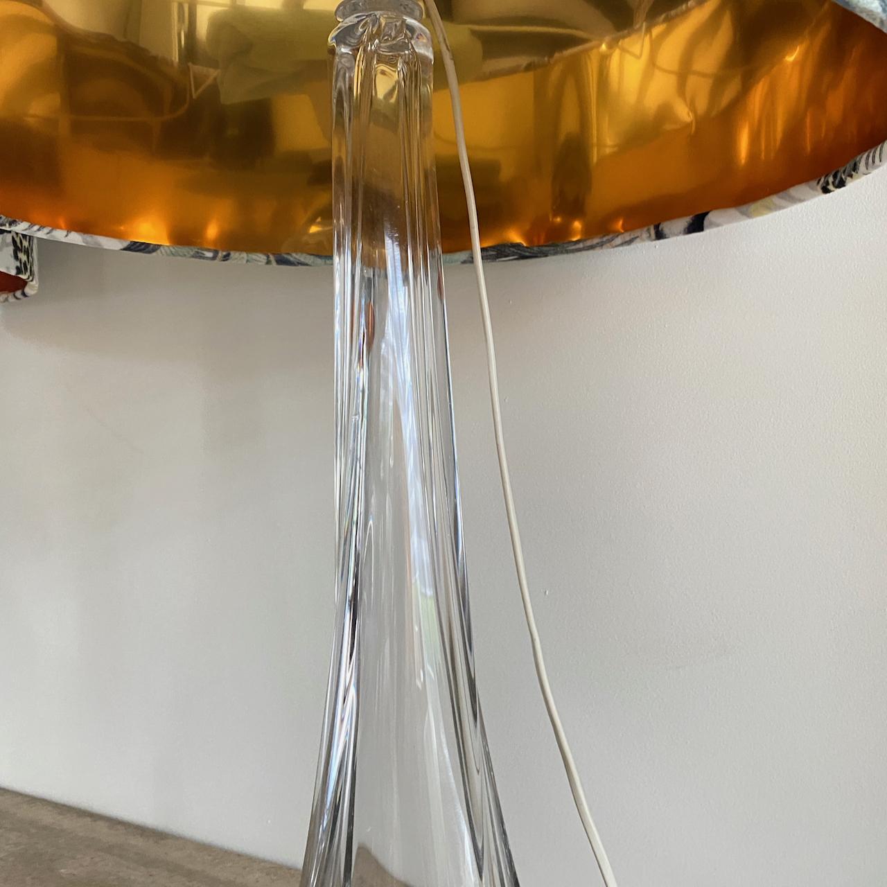 Pair large clear crystal Val Saint Lambert table lamps, 1950's In Good Condition For Sale In Zandhoven, BE