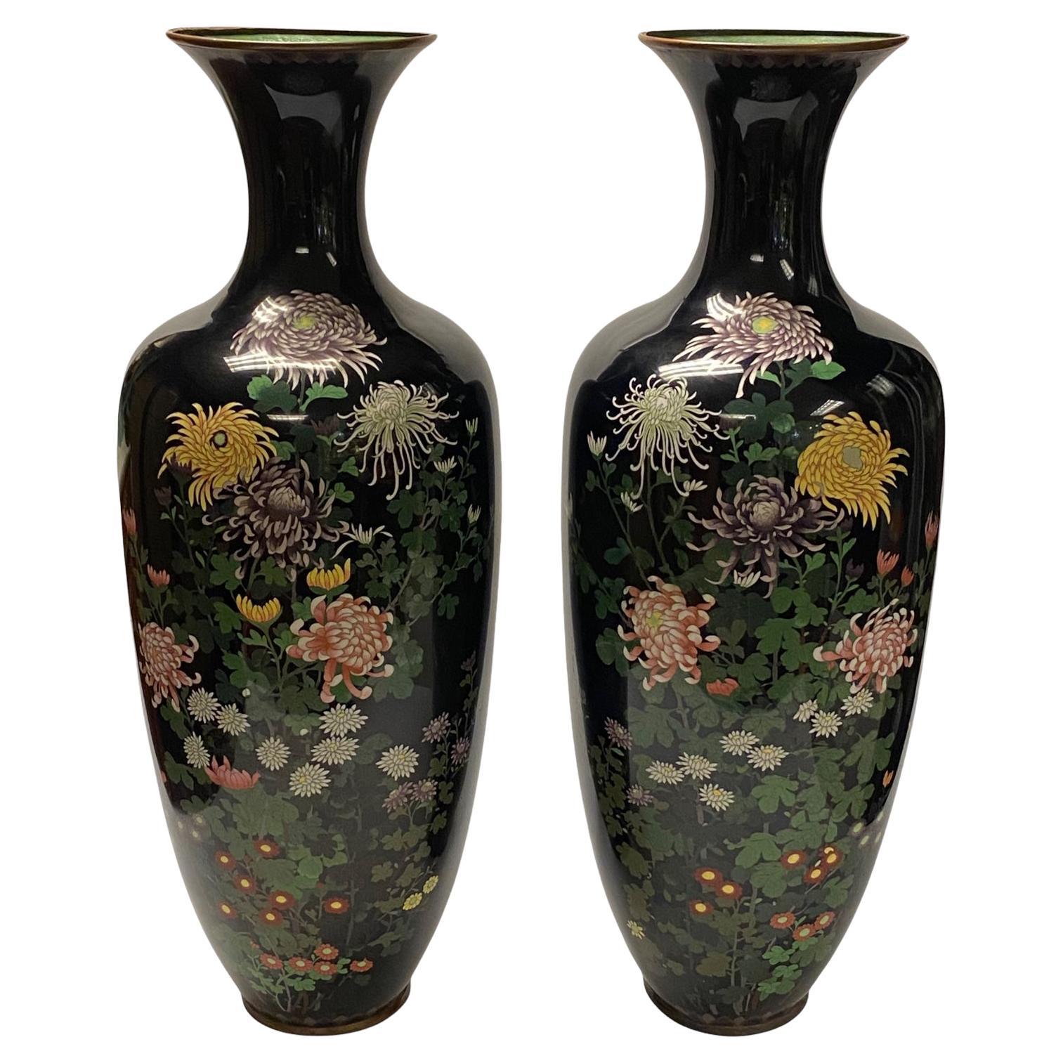 Pair of Cloisonne Vases For Sale at 1stDibs