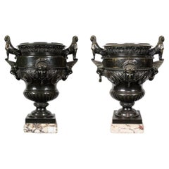 Pair Large French Egyptian Empire Style Jardinieres by Eugene Cornu