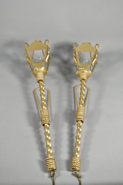 Pair Large French Wall Sconces Gilbert Poillerat Style