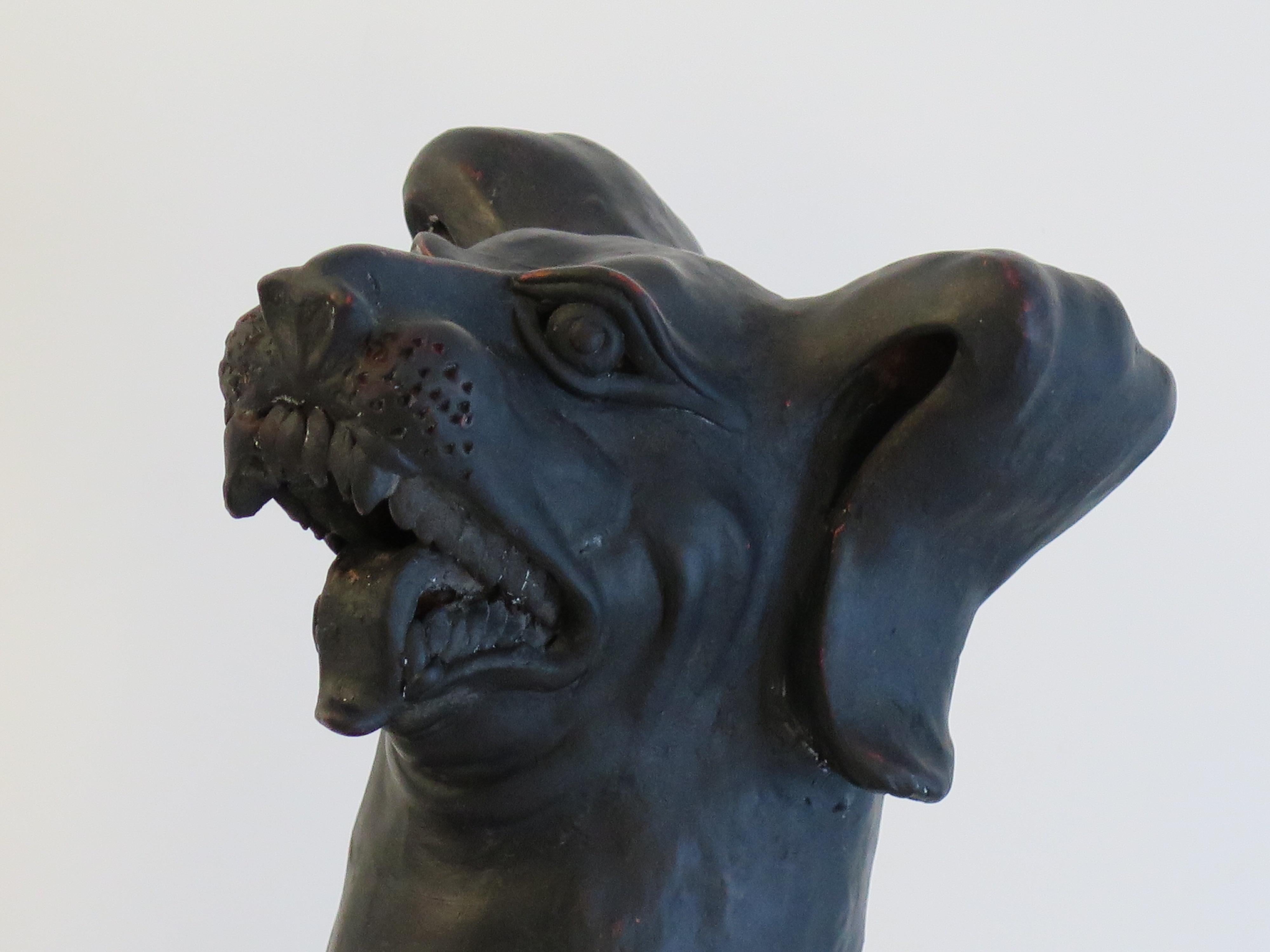 PAIR Large Dogs earthenware pottery sculptures 