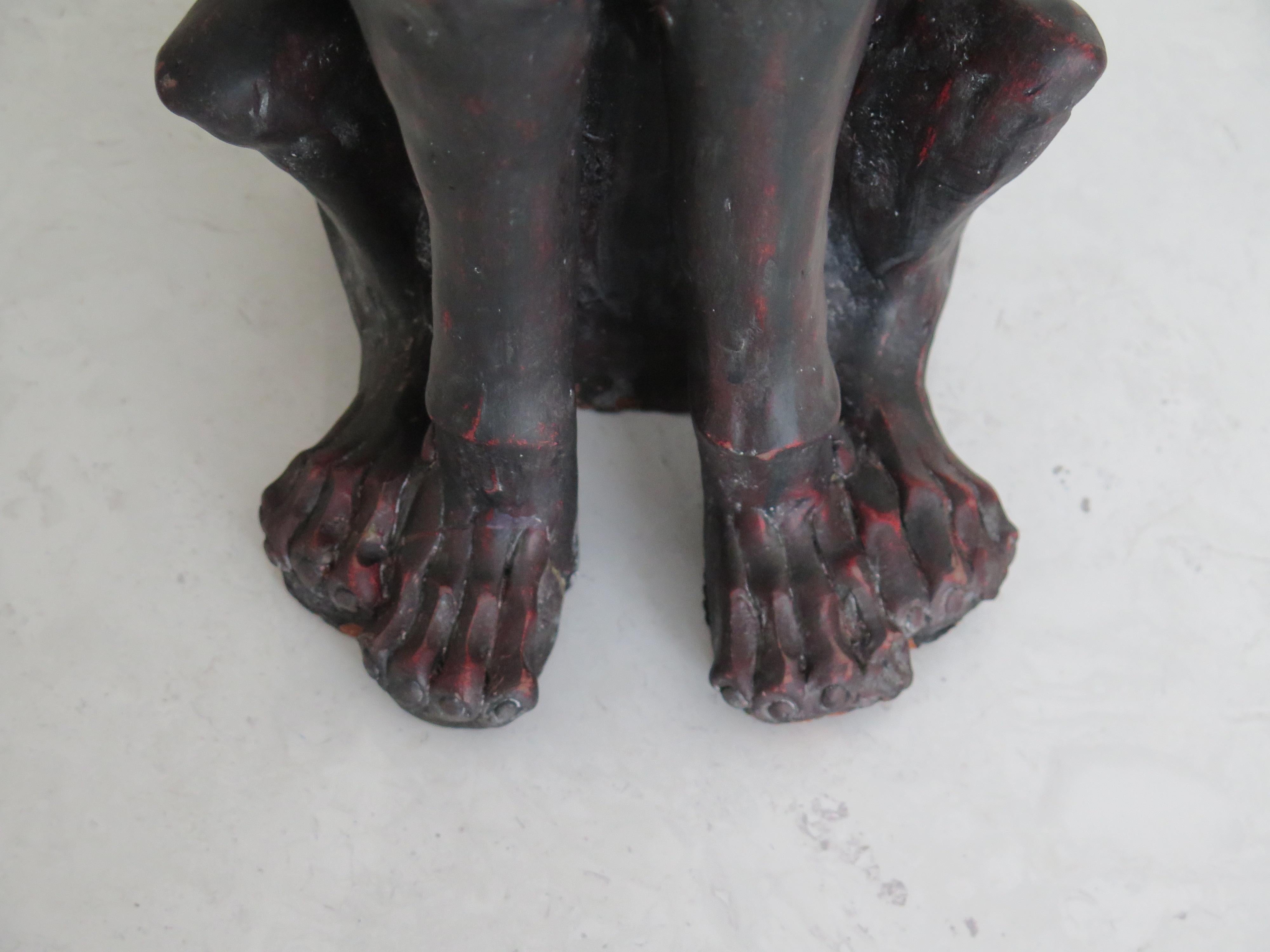 PAIR Large Grotesque Dogs earthenware pottery sculptures, 19th Century Italian For Sale 11