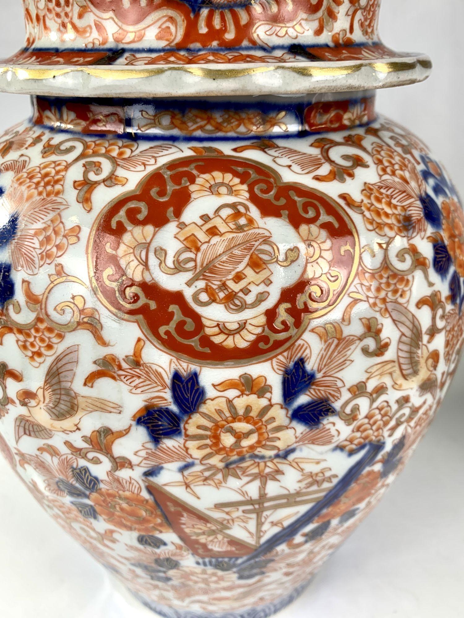 Pair Large Imari Jars Hand-Painted Porcelain Late 19th Century Meiji Period 3