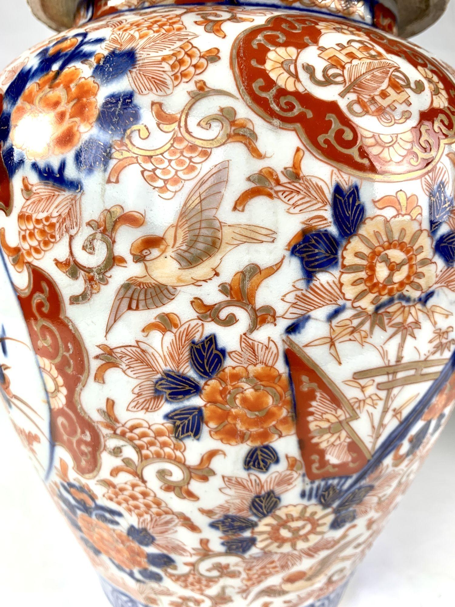 Pair Large Imari Jars Hand-Painted Porcelain Late 19th Century Meiji Period 4