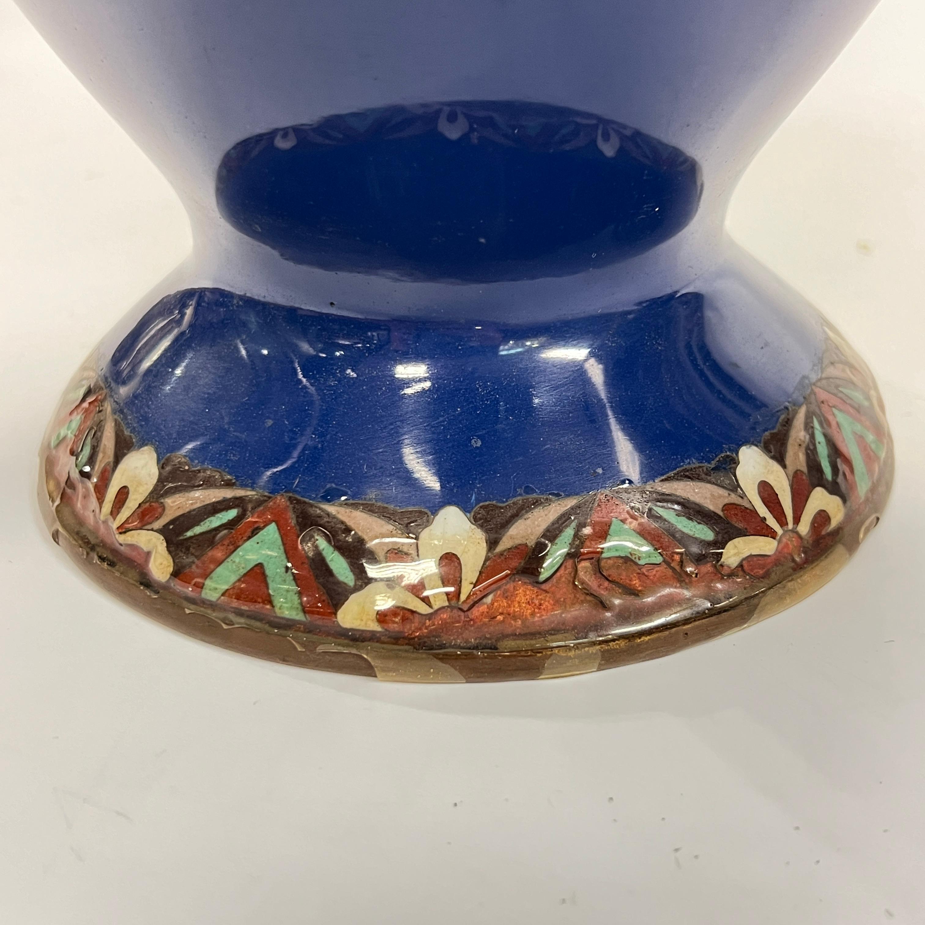Pair Large Japanese Cloisonne Enamel Metal Vases For Sale 10