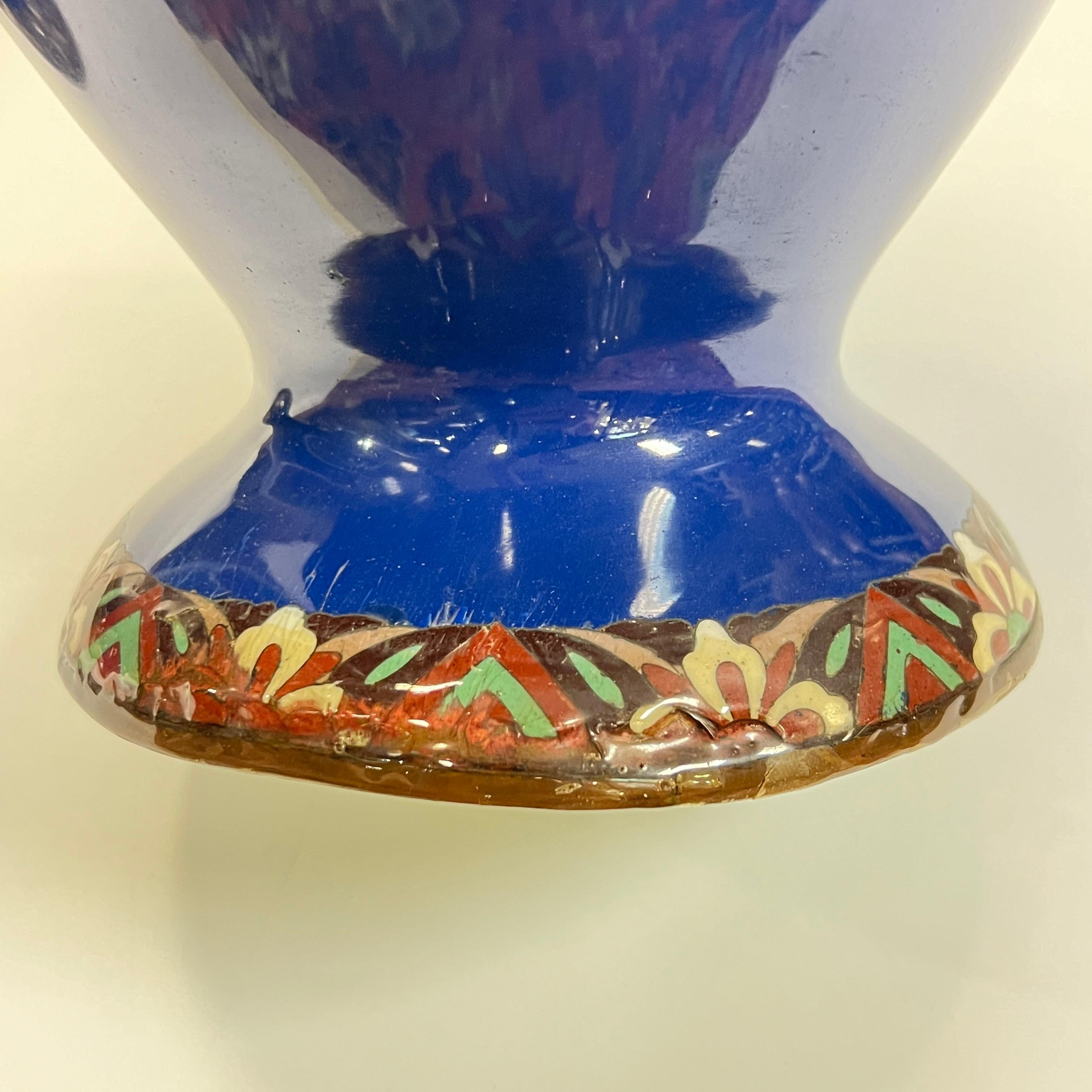Pair Large Japanese Cloisonne Enamel Metal Vases For Sale 13