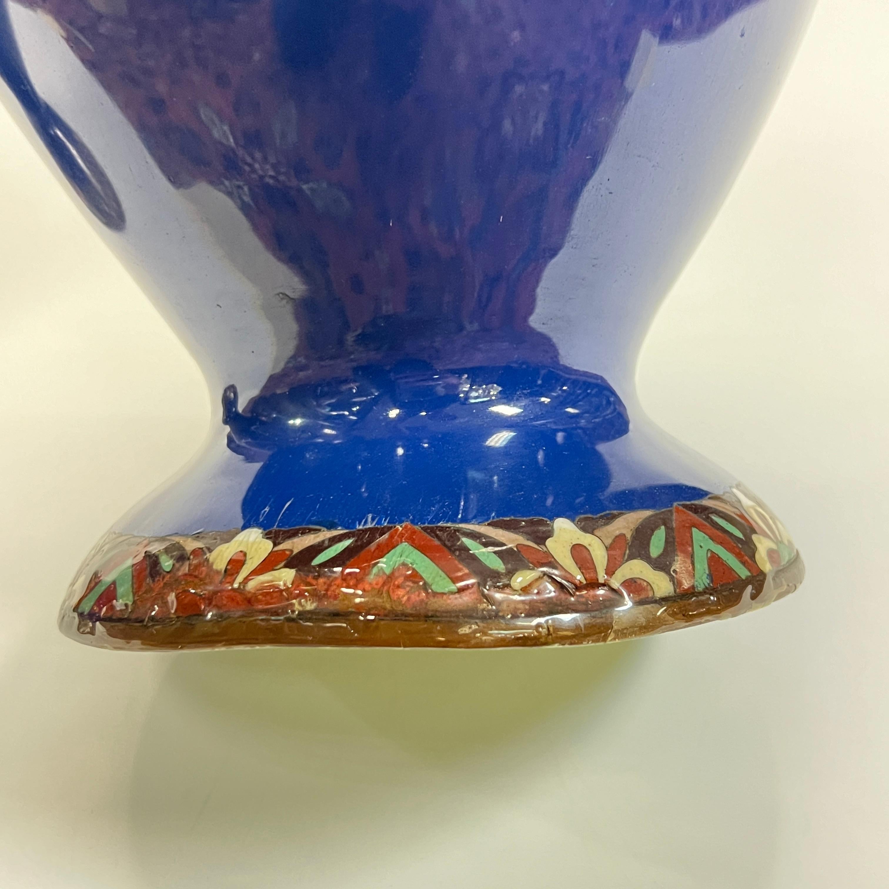 Pair Large Japanese Cloisonne Enamel Metal Vases For Sale 14