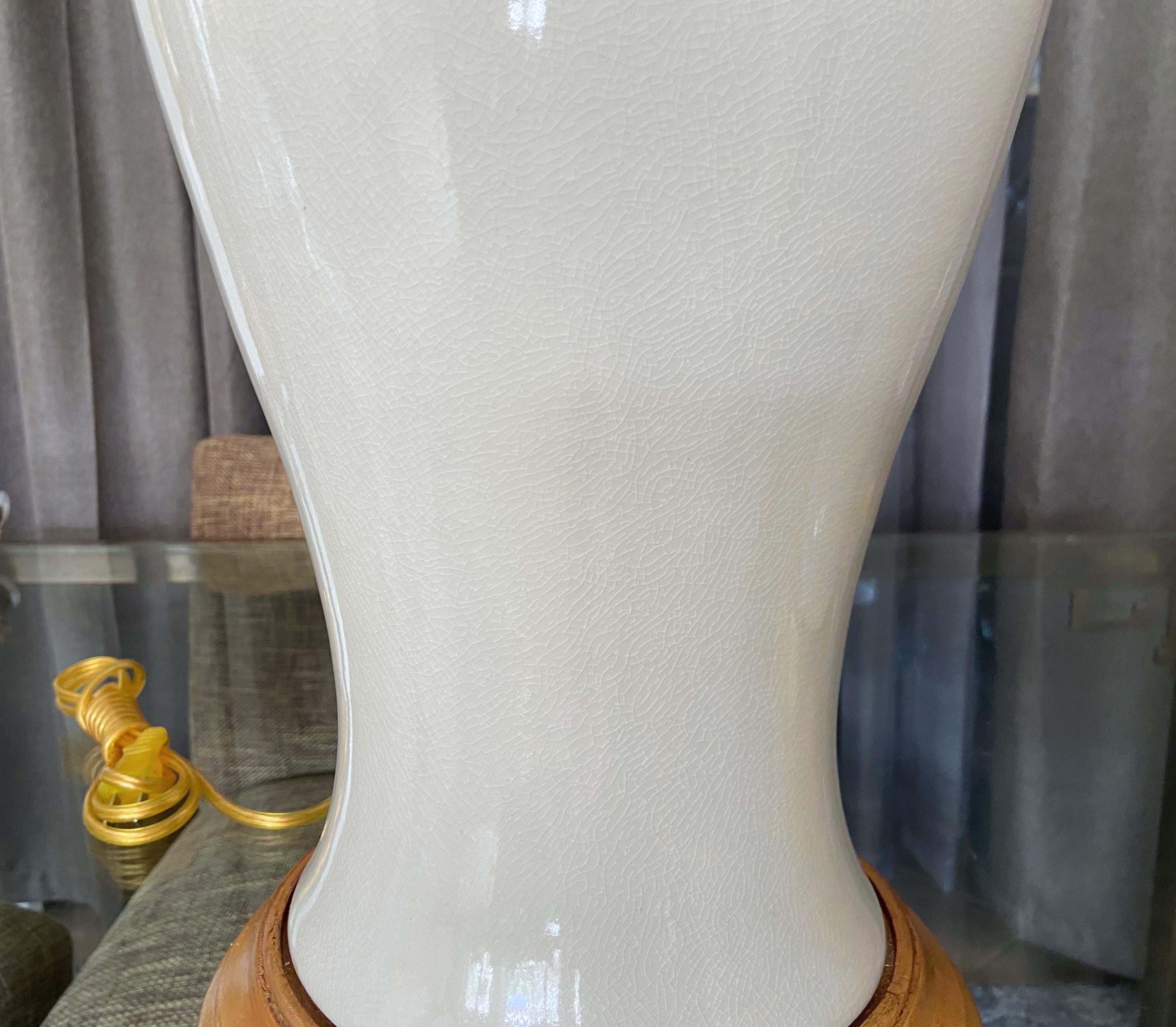 Pair Large Japanese Plume Blanc De Shine Porcelain Table Lamps 6
