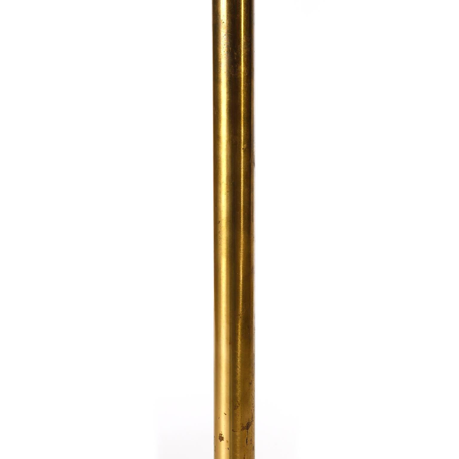 Pair Large J.T. Kalmar Floor Lamps 'Helios' Mod. 2035, Brass Tripod Base, 1960 3
