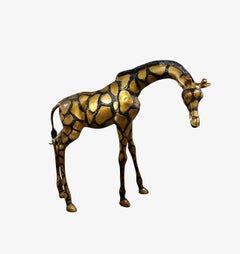 Ein Paar große Giraffen aus Messing aus der zweiten Hälfte des 20. Jahrhunderts, nach Sergio Bustamante
