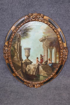 Pair Large Scale 19th c Italian Grand Tour Paintings