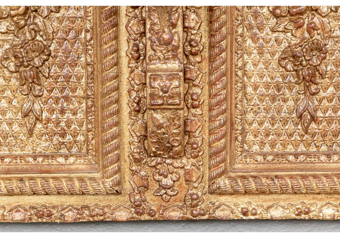 Pair Large Scale Elaborately Carved And Gilt Marble Top Brackets For Sale 5