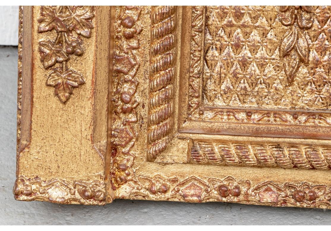 Pair Large Scale Elaborately Carved And Gilt Marble Top Brackets For Sale 1