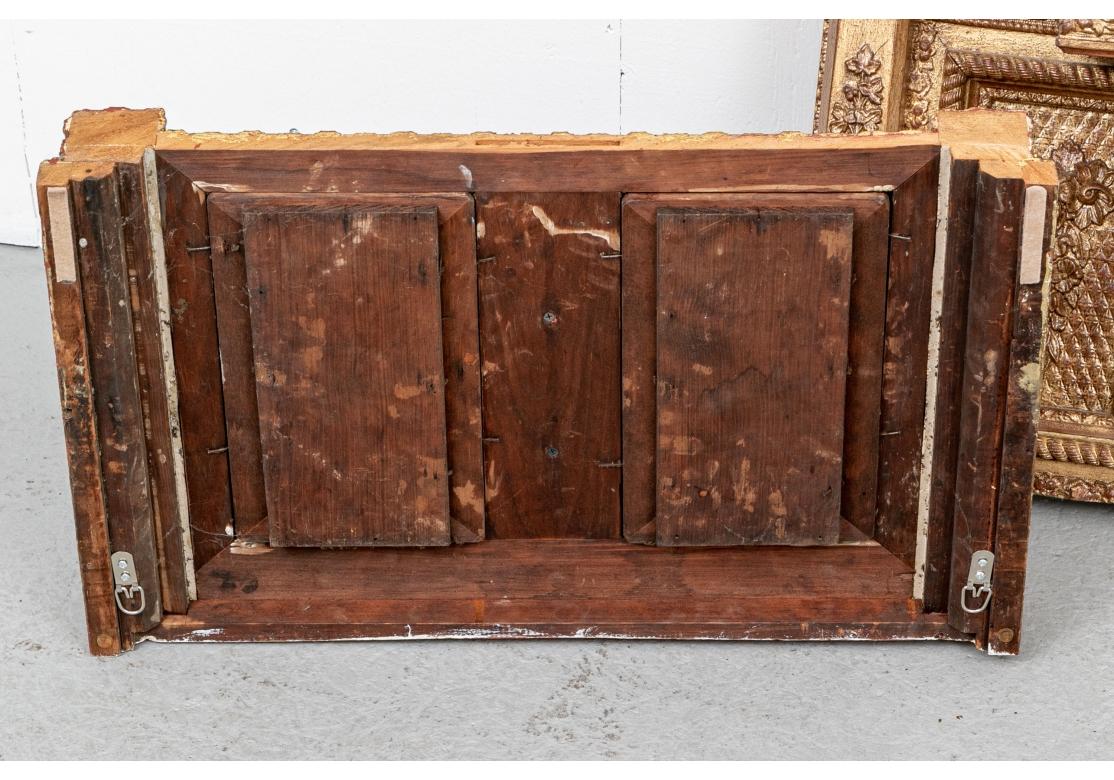 Pair Large Scale Elaborately Carved And Gilt Marble Top Brackets For Sale 4