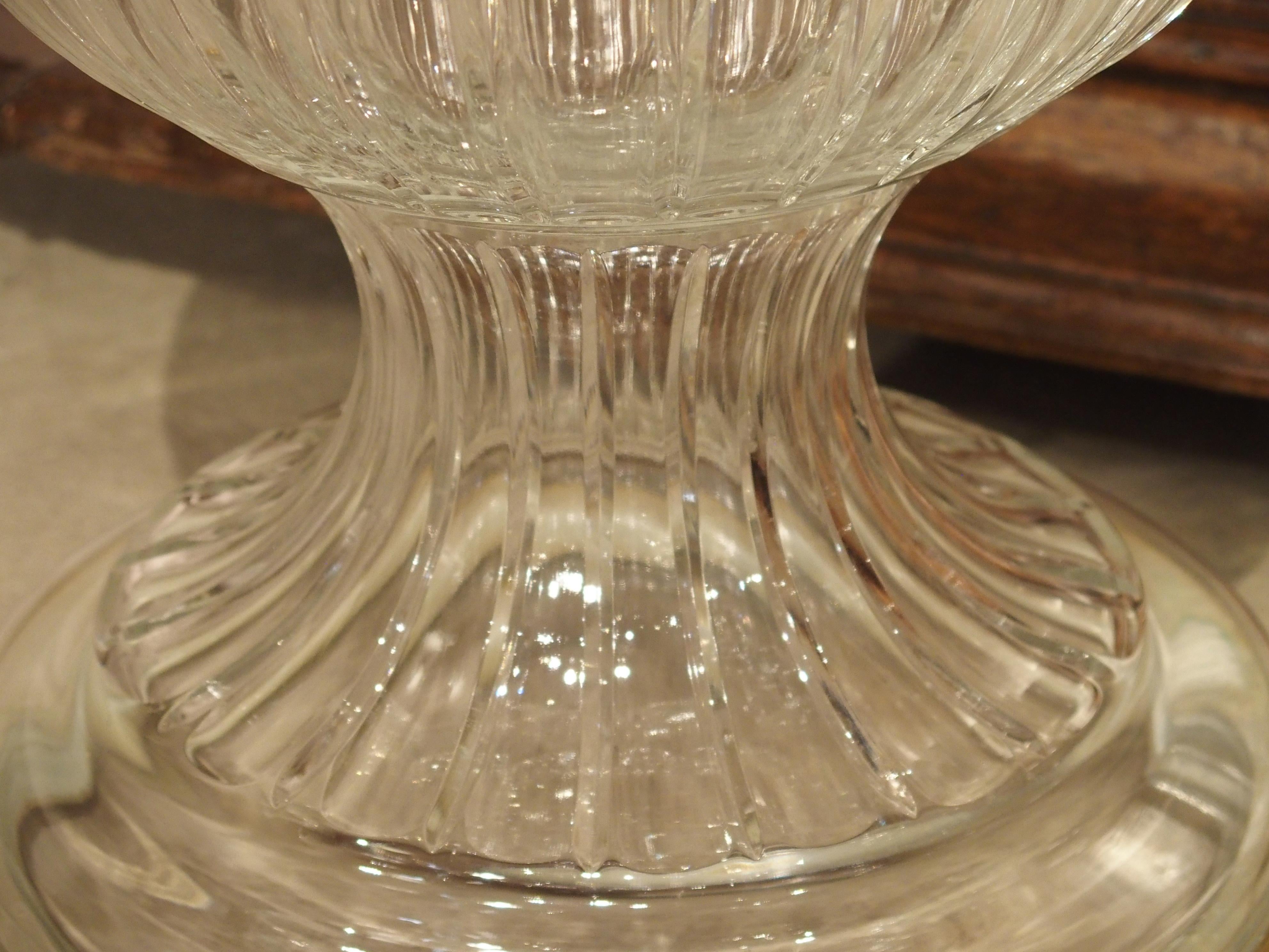 Pair of Large Scale French Cut Crystal and Gilt Bronze Vases 12
