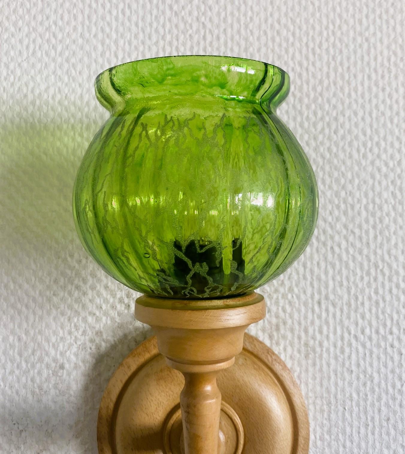 Schwedische Designer-Wandleuchter aus Kiefernglas, Schweden, 1960er Jahre, Paar im Angebot 6
