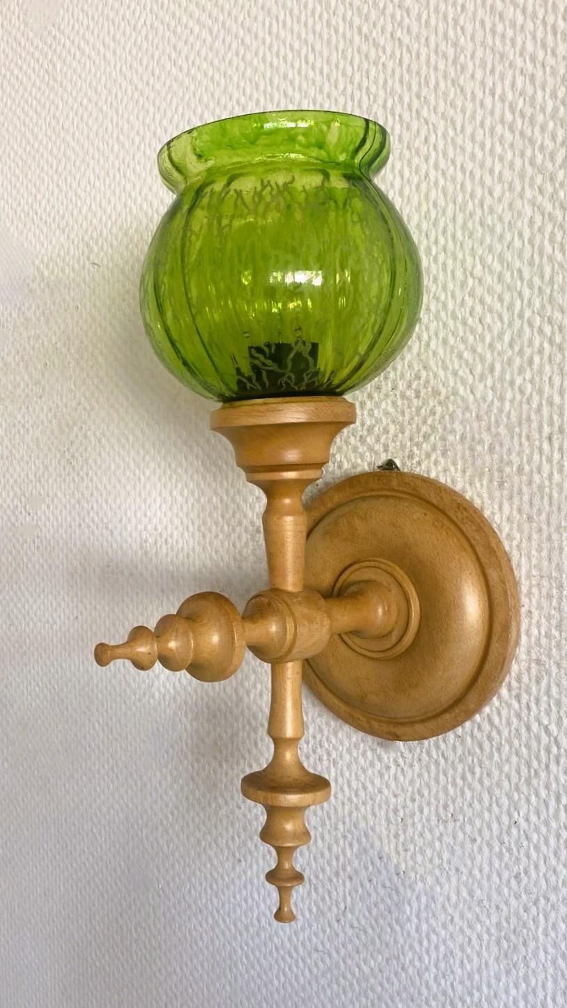 Schwedische Designer-Wandleuchter aus Kiefernglas, Schweden, 1960er Jahre, Paar (20. Jahrhundert) im Angebot