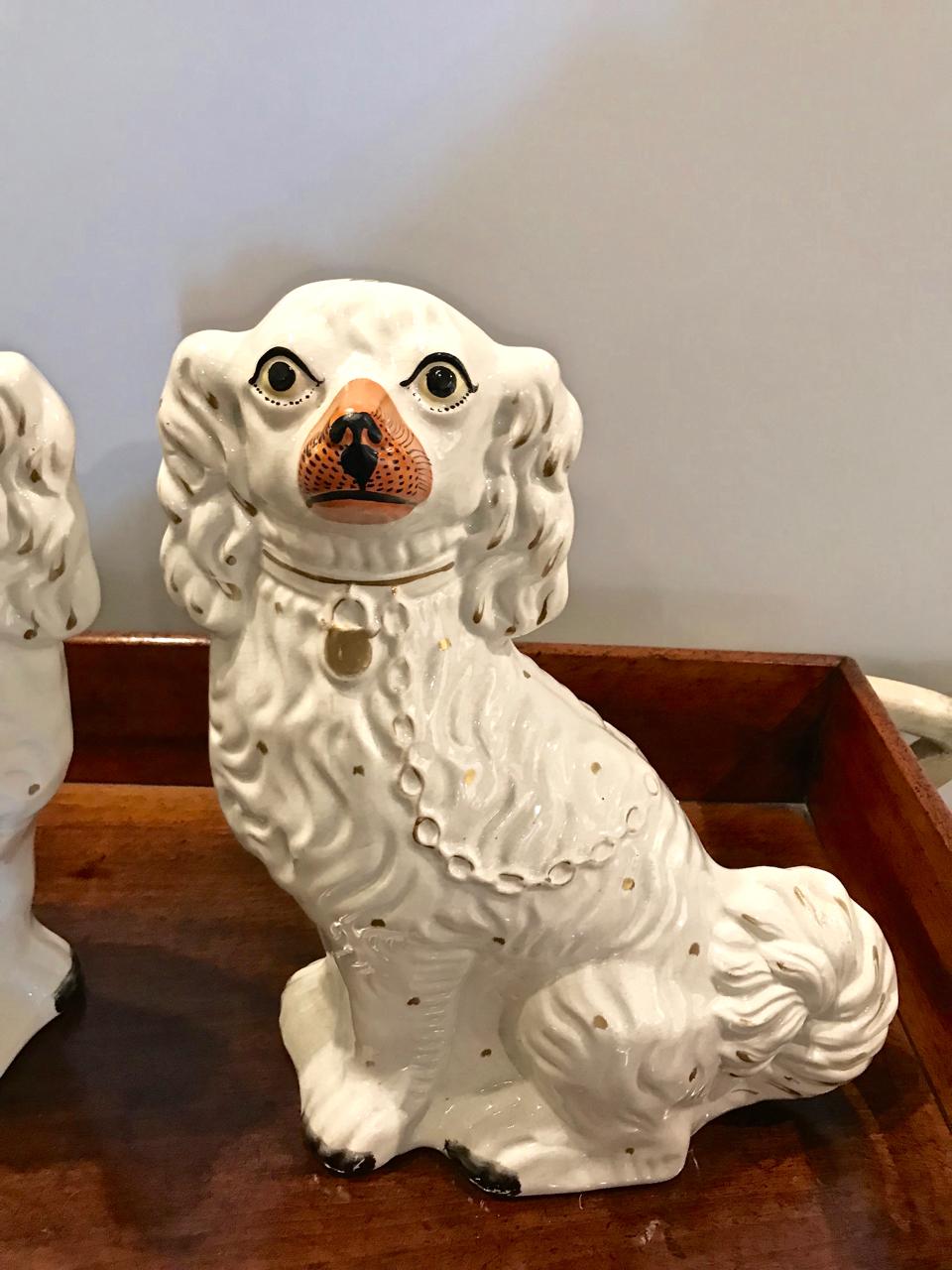 High Victorian Pair of Large Staffordshire Spaniels, circa 1870