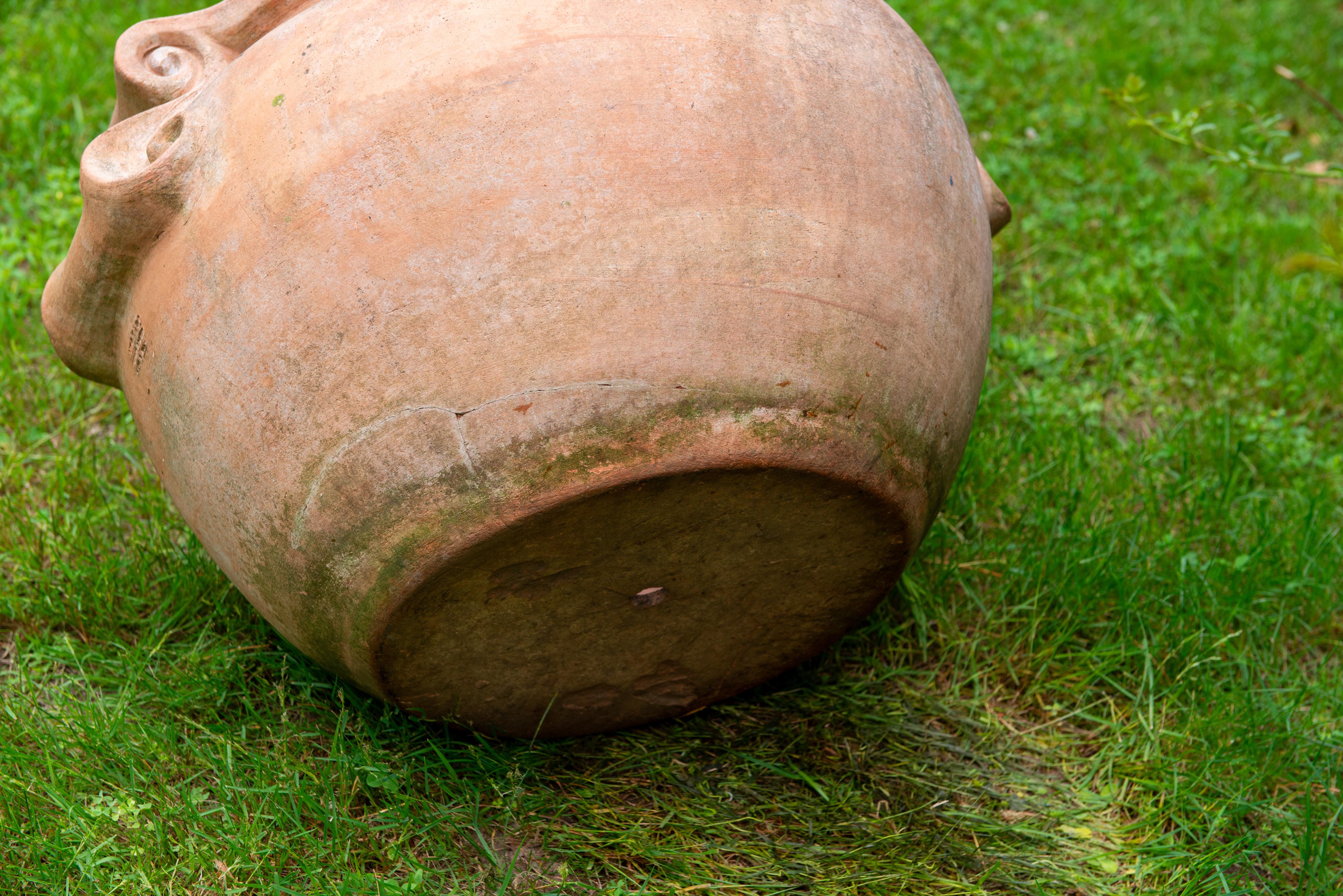 Pair Large Stamped Enzo Zago Terracotta Planters, Italy For Sale 5