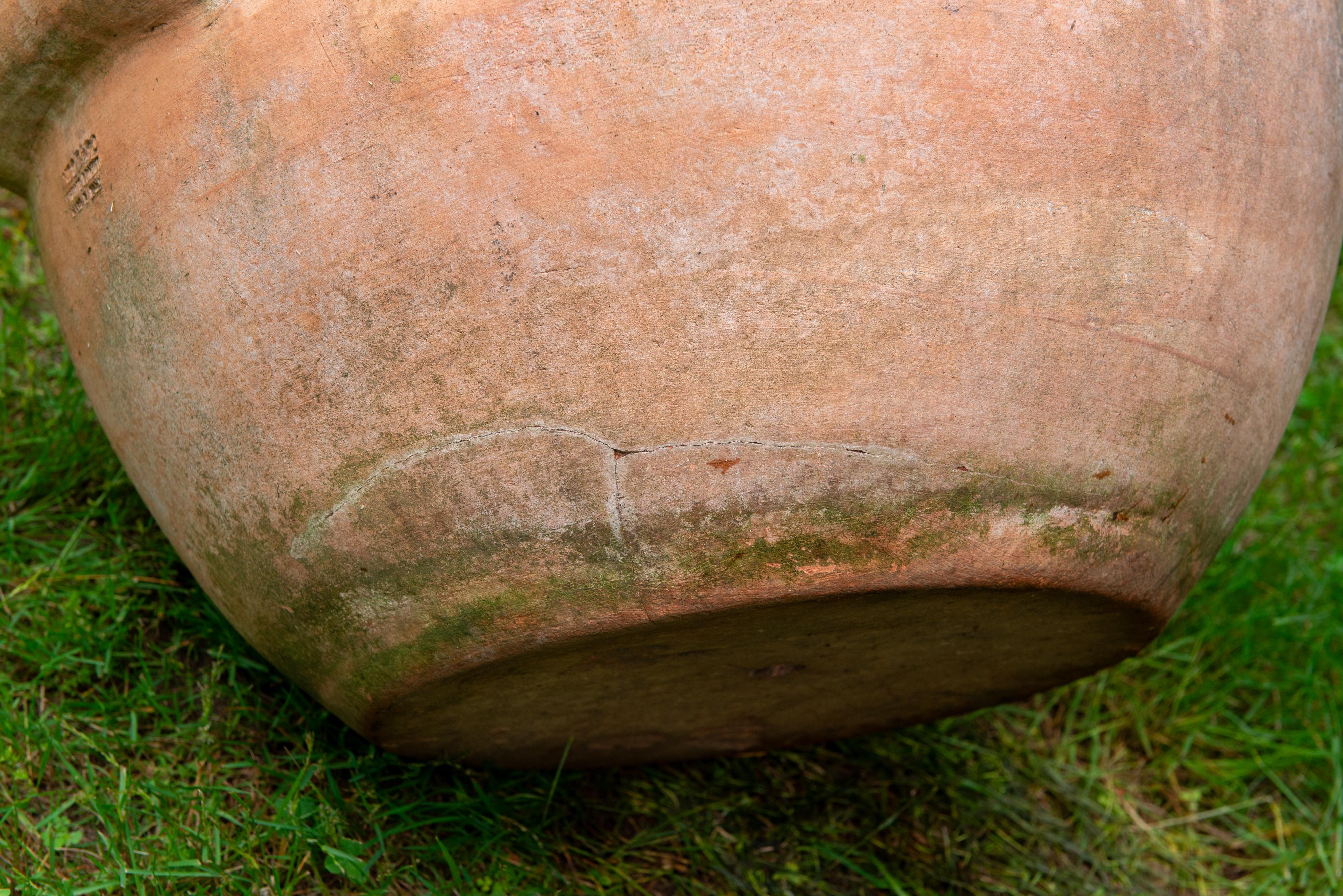 Pair Large Stamped Enzo Zago Terracotta Planters, Italy For Sale 6