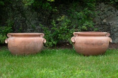 Handcrafted Enzo Zago Terracotta Planters, Baroque Revival, 1970s
