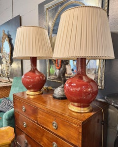 Pair Large"Single Gourd" Christopher Spitzmiller Lamps