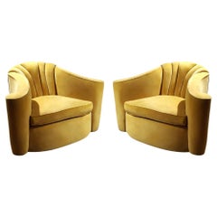 Pair Larry Laslo for Directional Channeled Back Chairs
