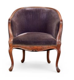 Pareja de bergeres con respaldo de barril de finales del s. XVIII/principios del s. XIX