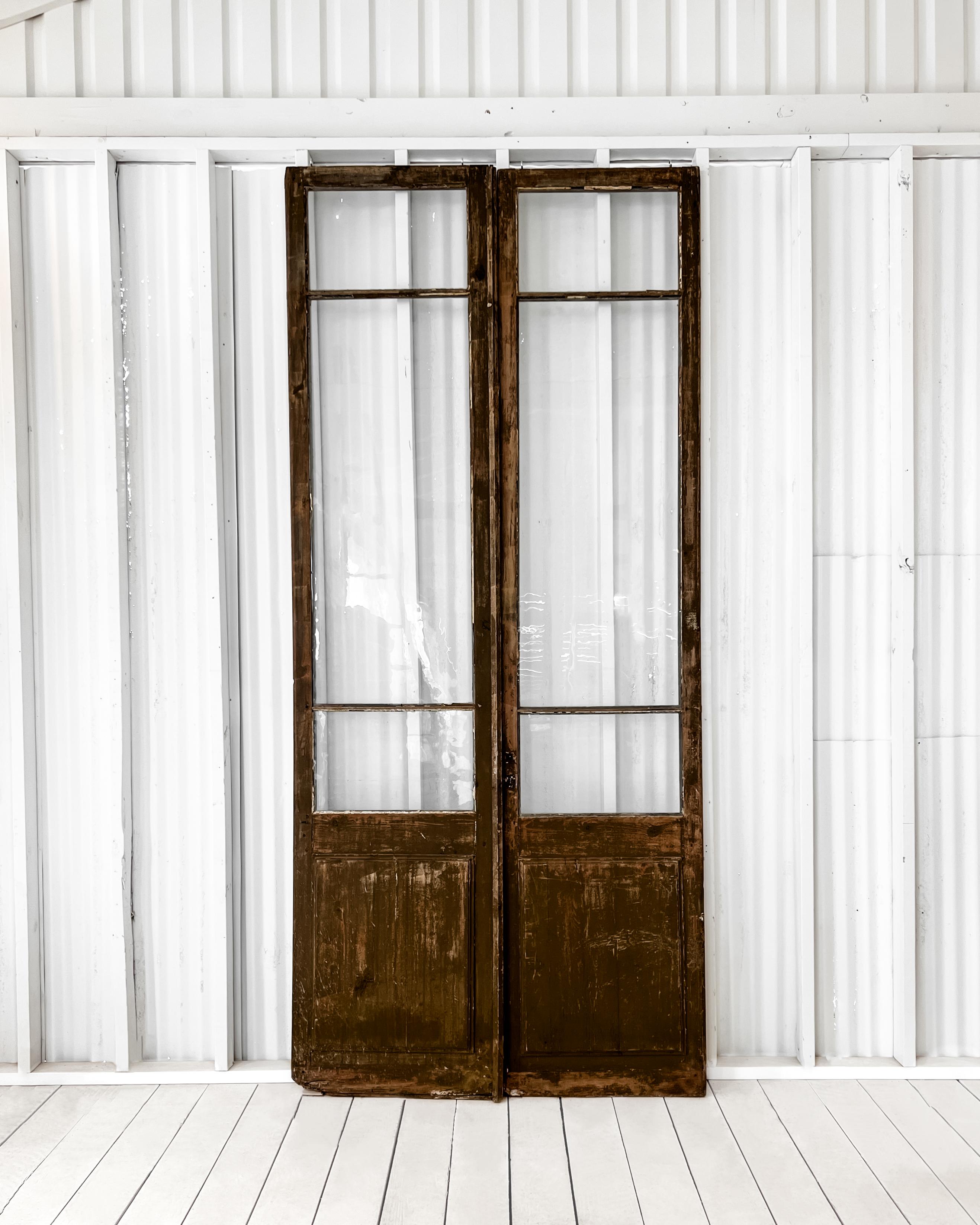 Pair Late 18th Century 3 Lite Paneled French Doors 7
