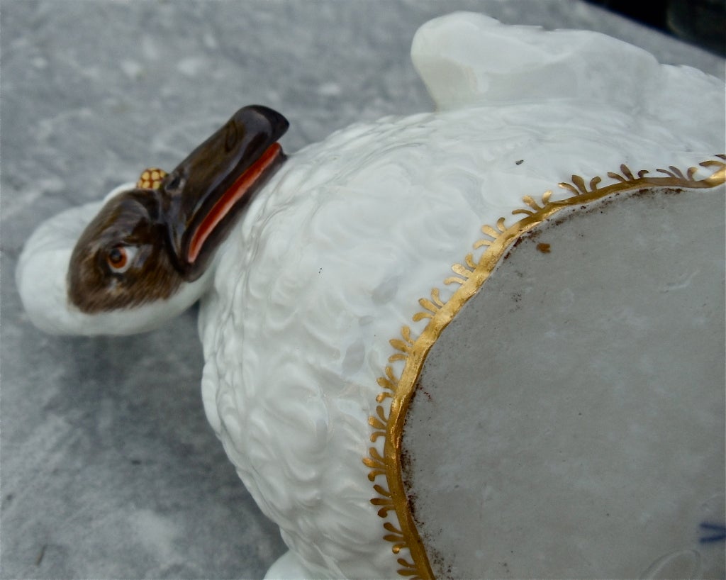 Pair Late 18th Century/Early 19th Century Meissen Swan Tureens In Good Condition In Essex, MA