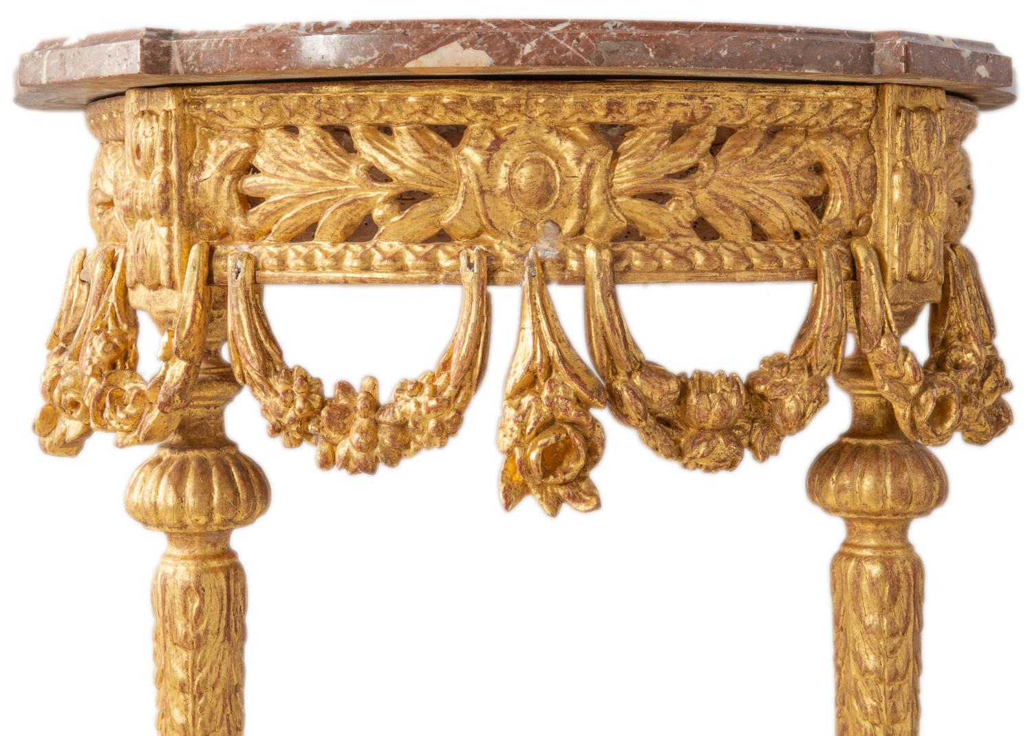 Carved Pair of Late 19th Century French Gilded Console Tables