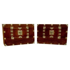 Pair Late 19th Century Korean Wooden Side Chests
