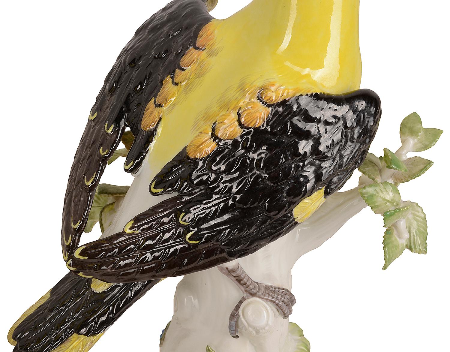 German Pair of Late 19th Century Meissen Oriel Birds