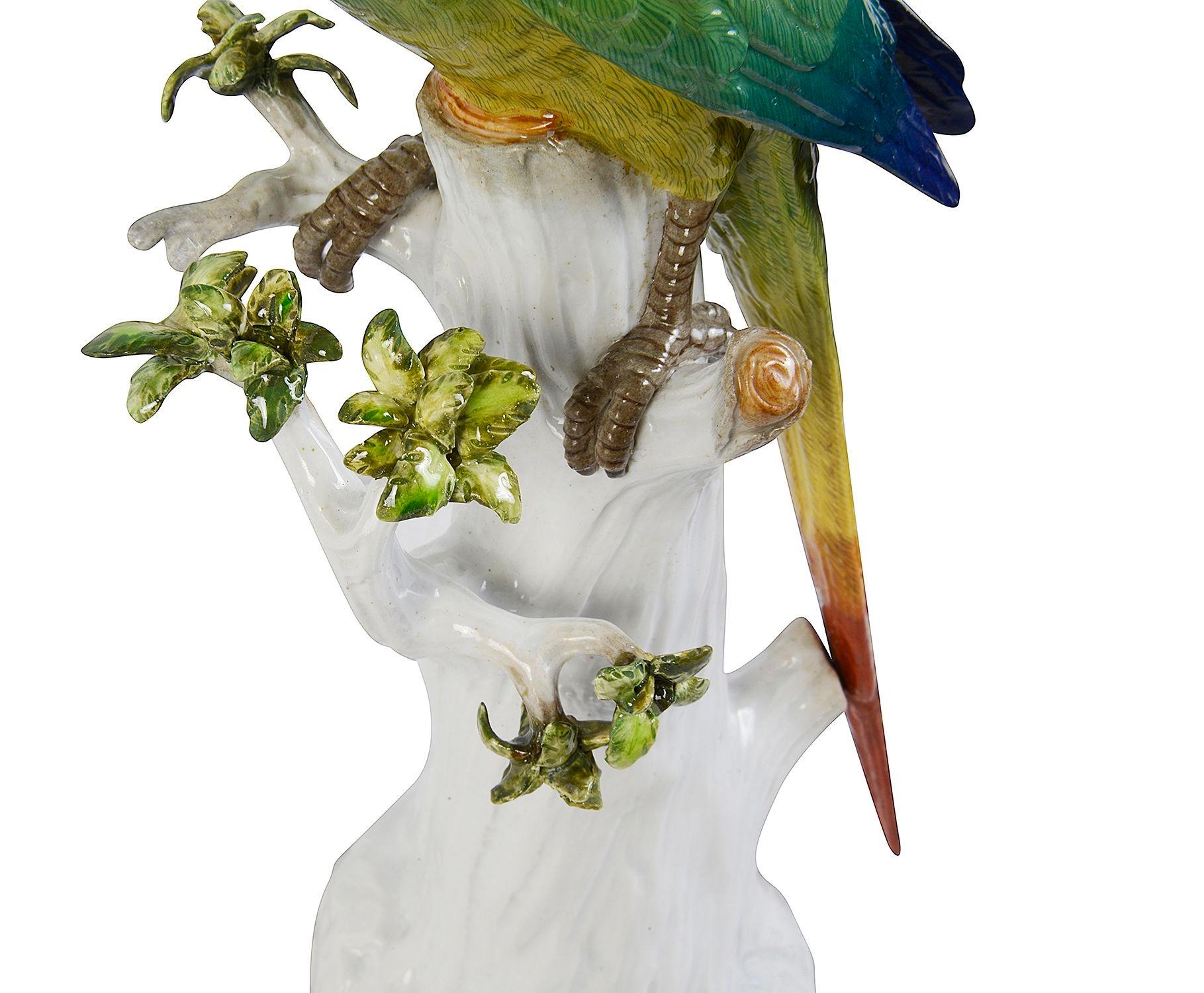 Paar Papageien aus Meissener Porzellan des späten 19. Jahrhunderts. im Angebot 2
