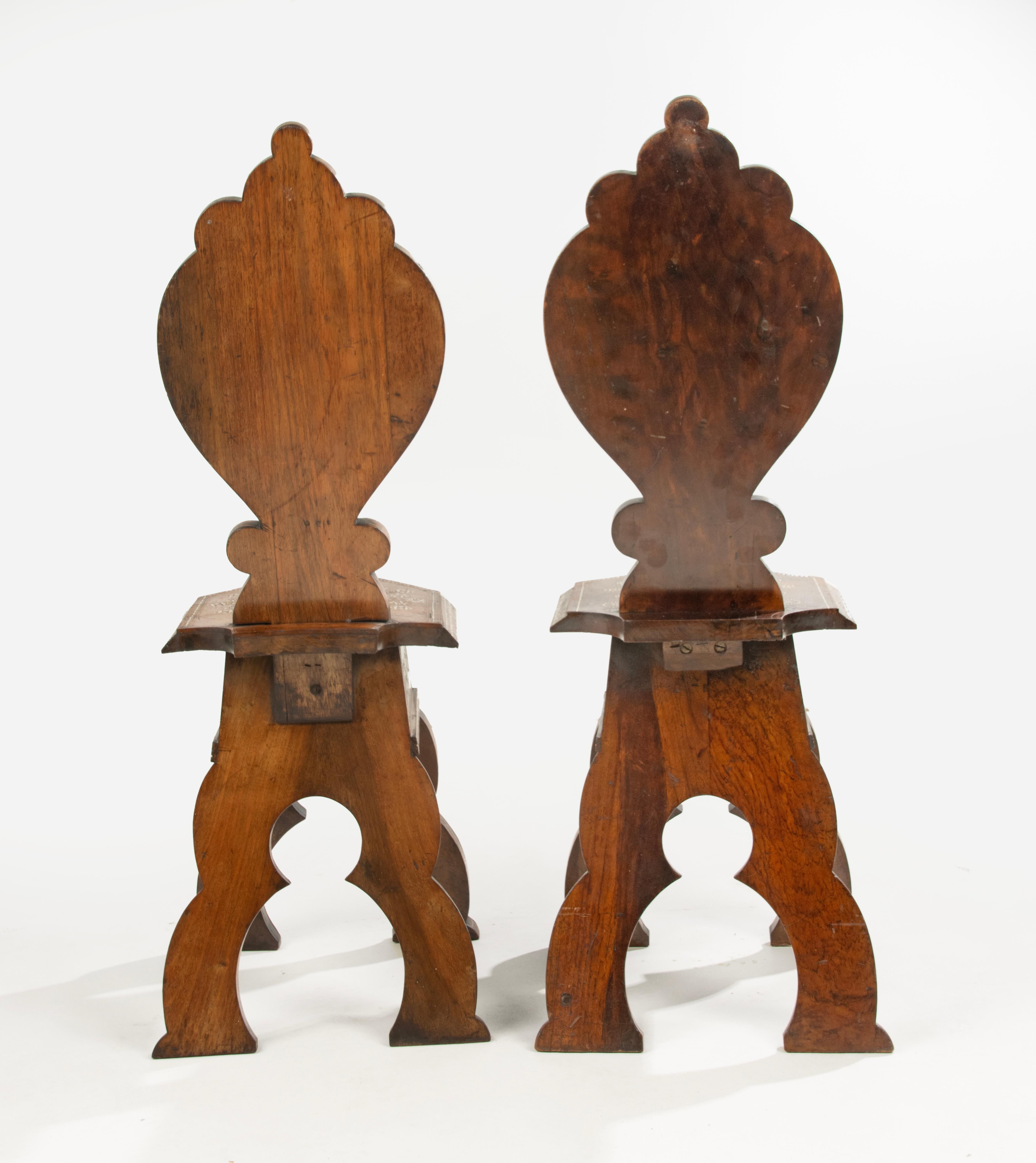 Pair Late 19th Century Syrian Inlayed Chairs For Sale 10