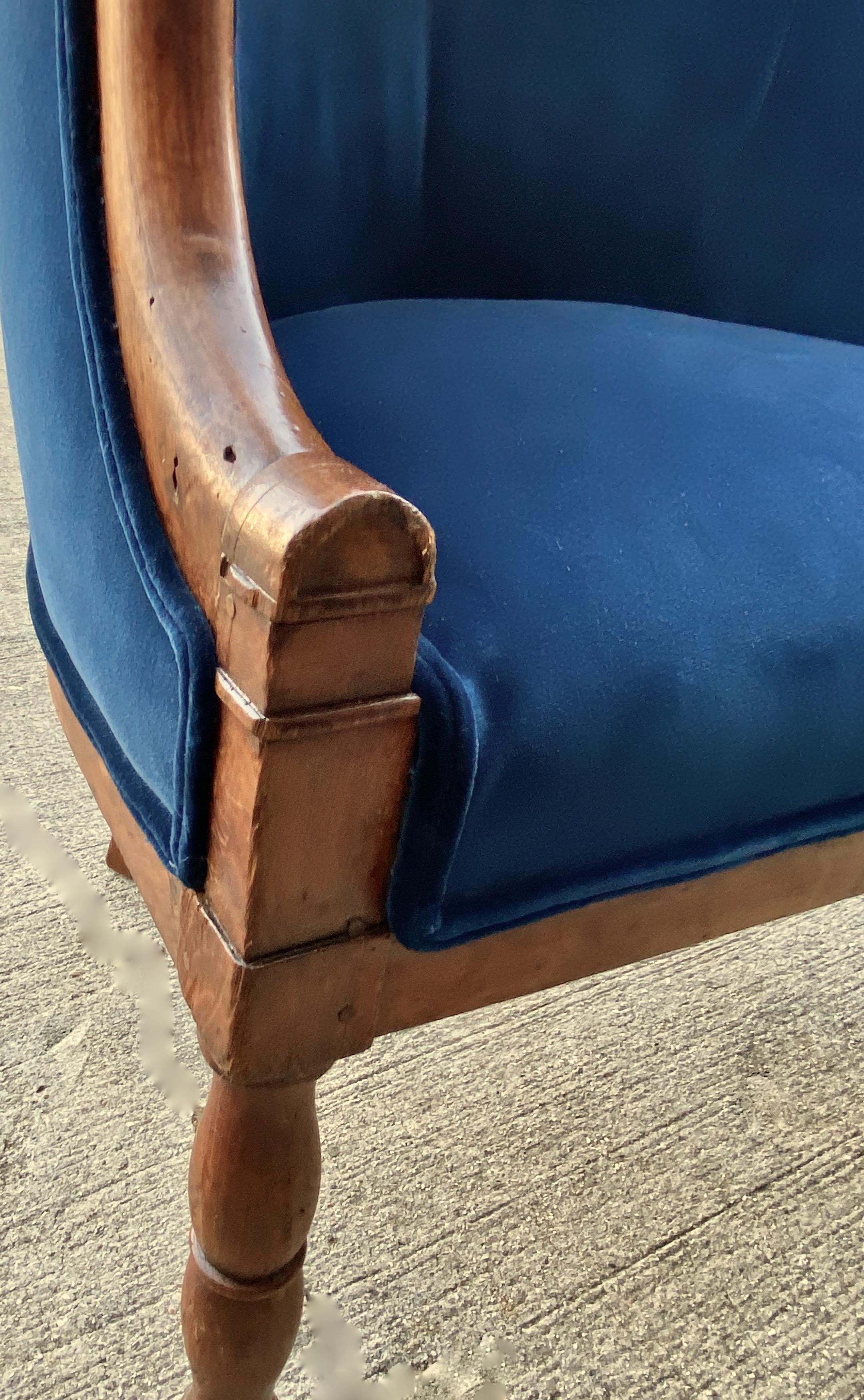 Pair Late Empire Barrel Back Chairs 6