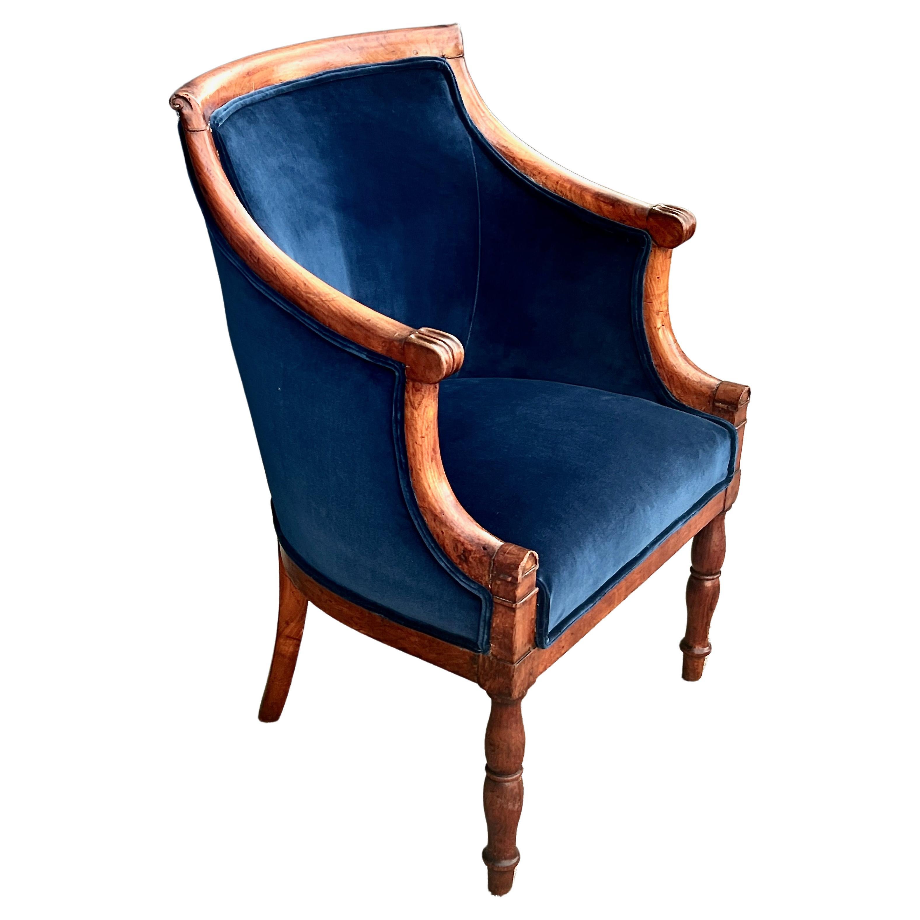 Directoire Pair Late Empire Barrel Back Chairs