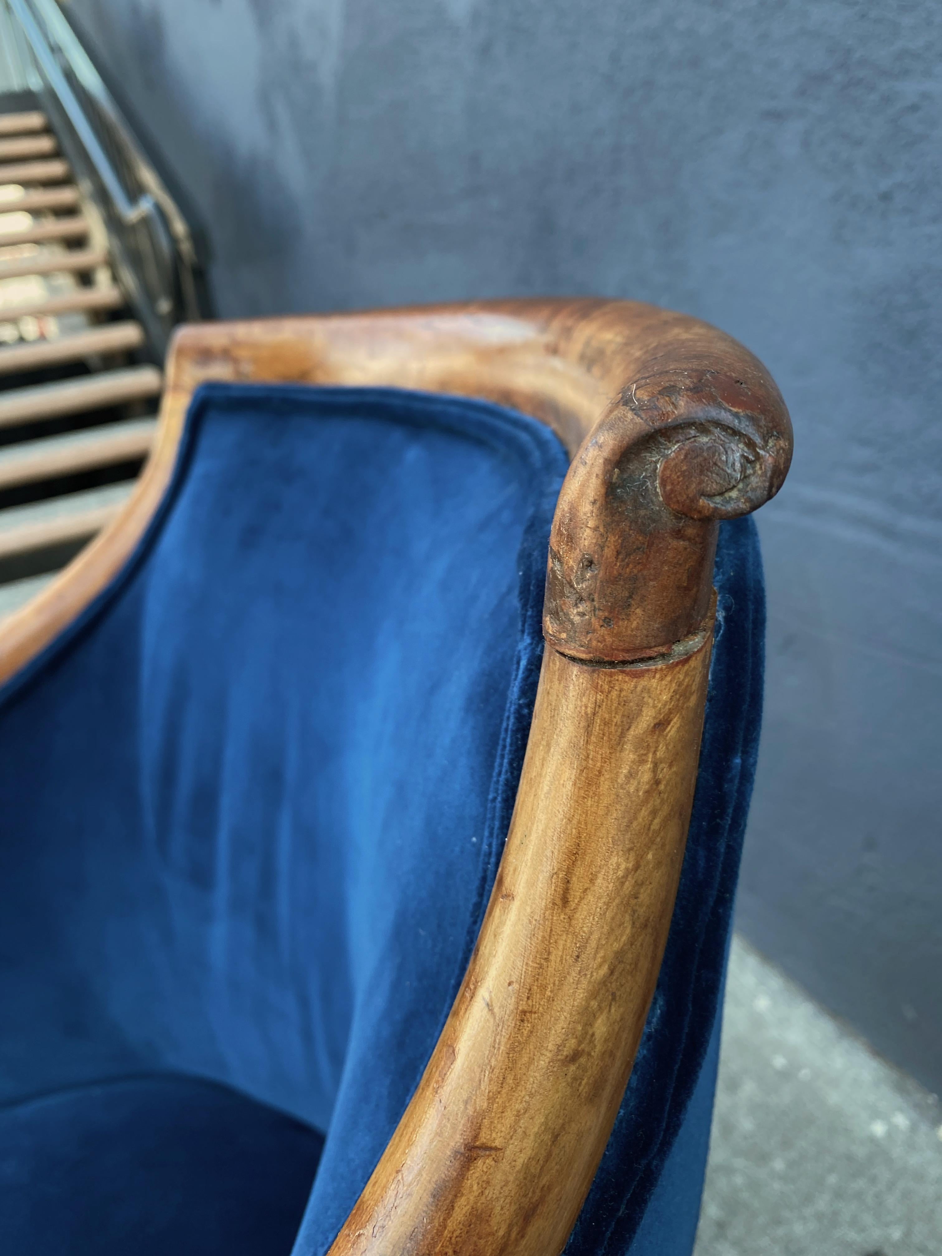 Pair Late Empire Barrel Back Chairs 3