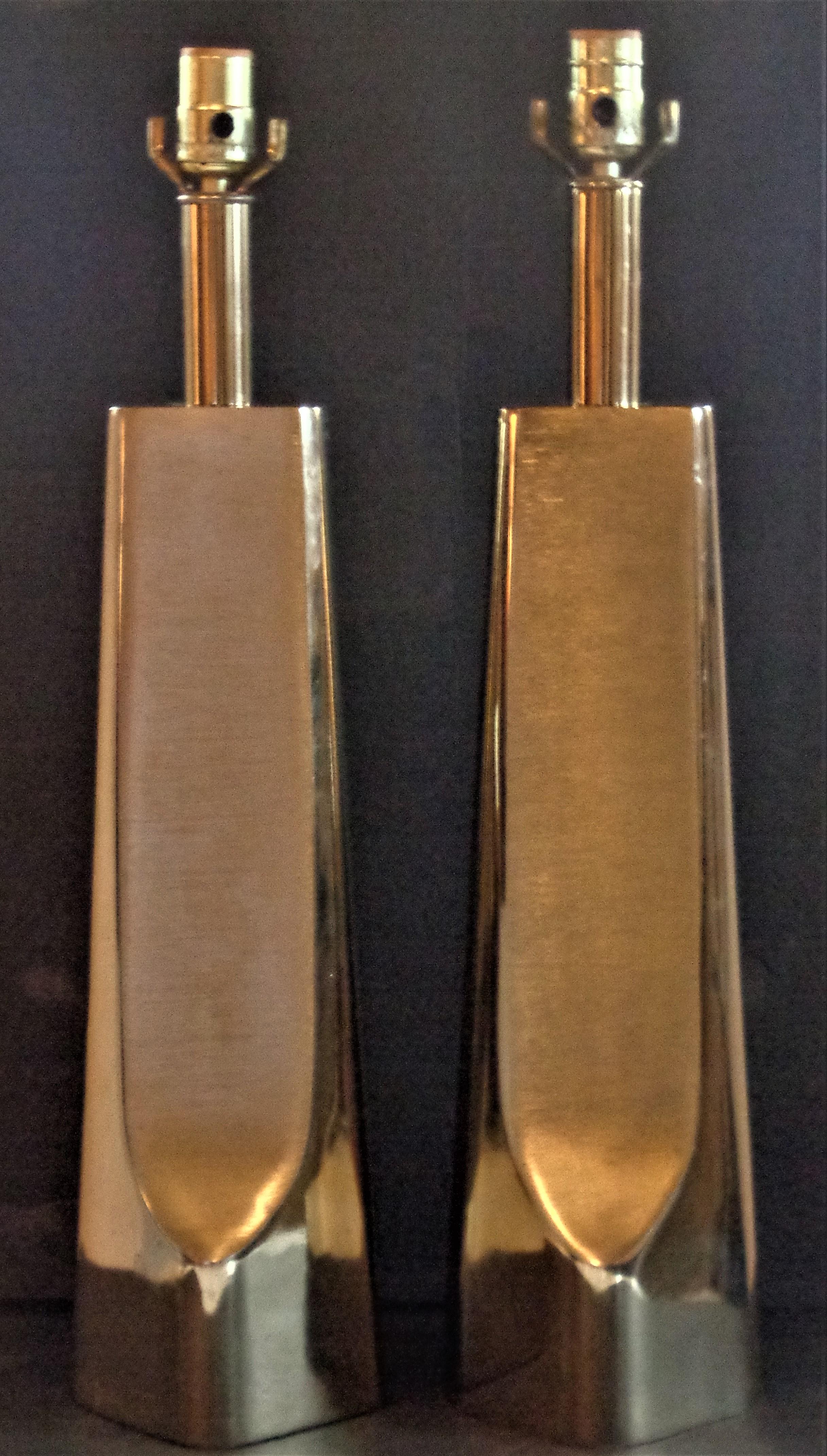 Laurel Modernist Brass Table Lamps, 1970 10
