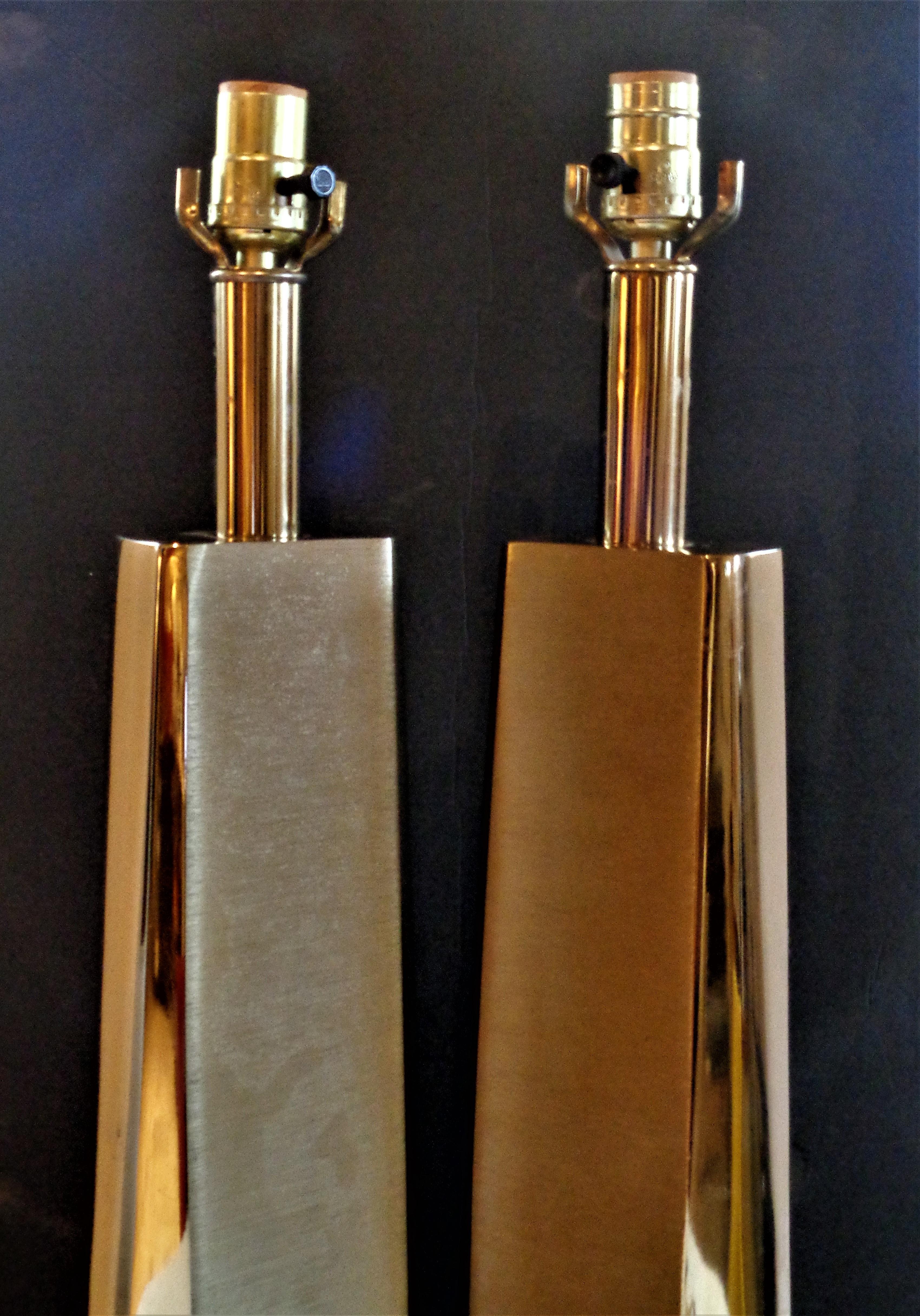 Laurel Modernist Brass Table Lamps, 1970 12