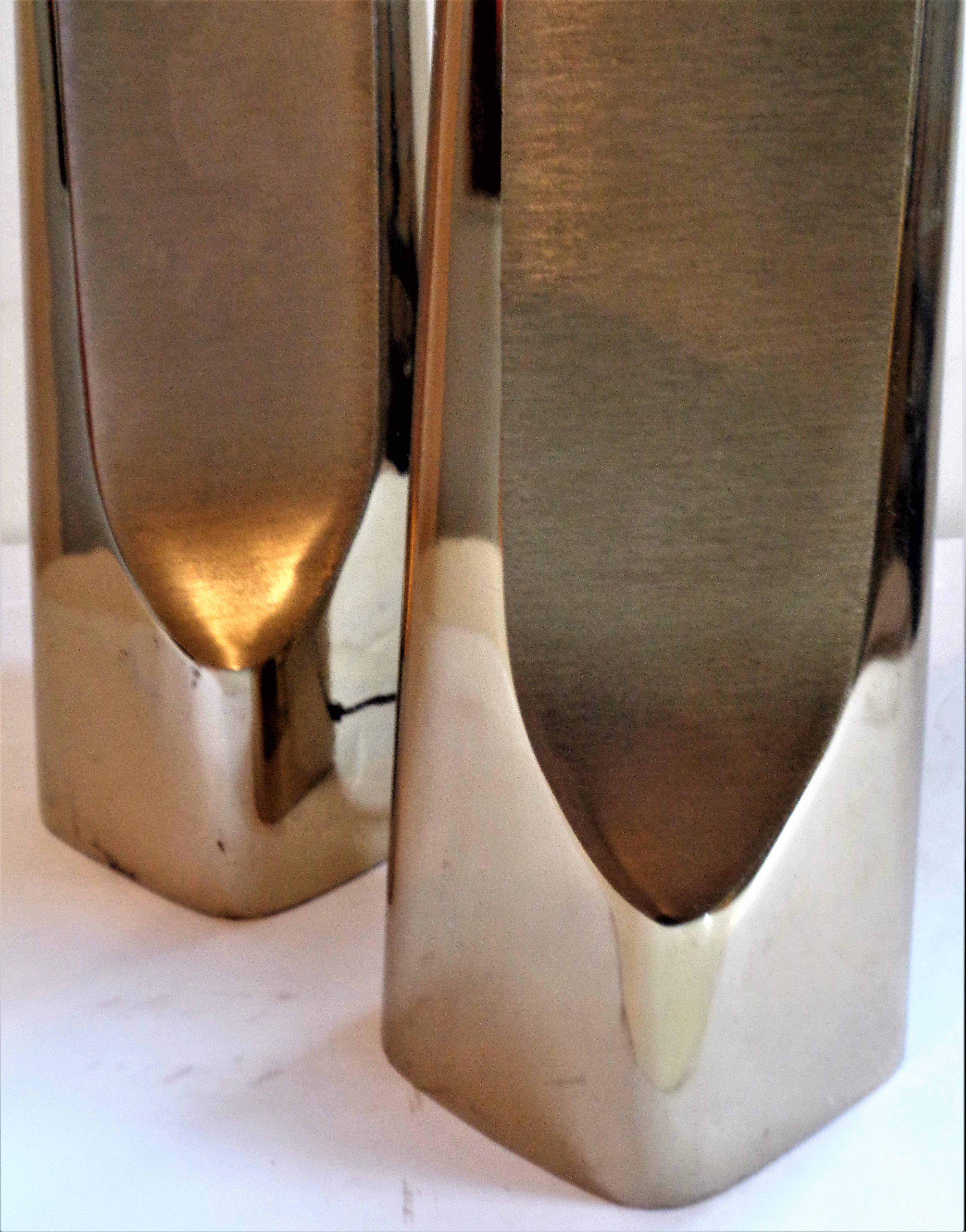 American Laurel Modernist Brass Table Lamps, 1970