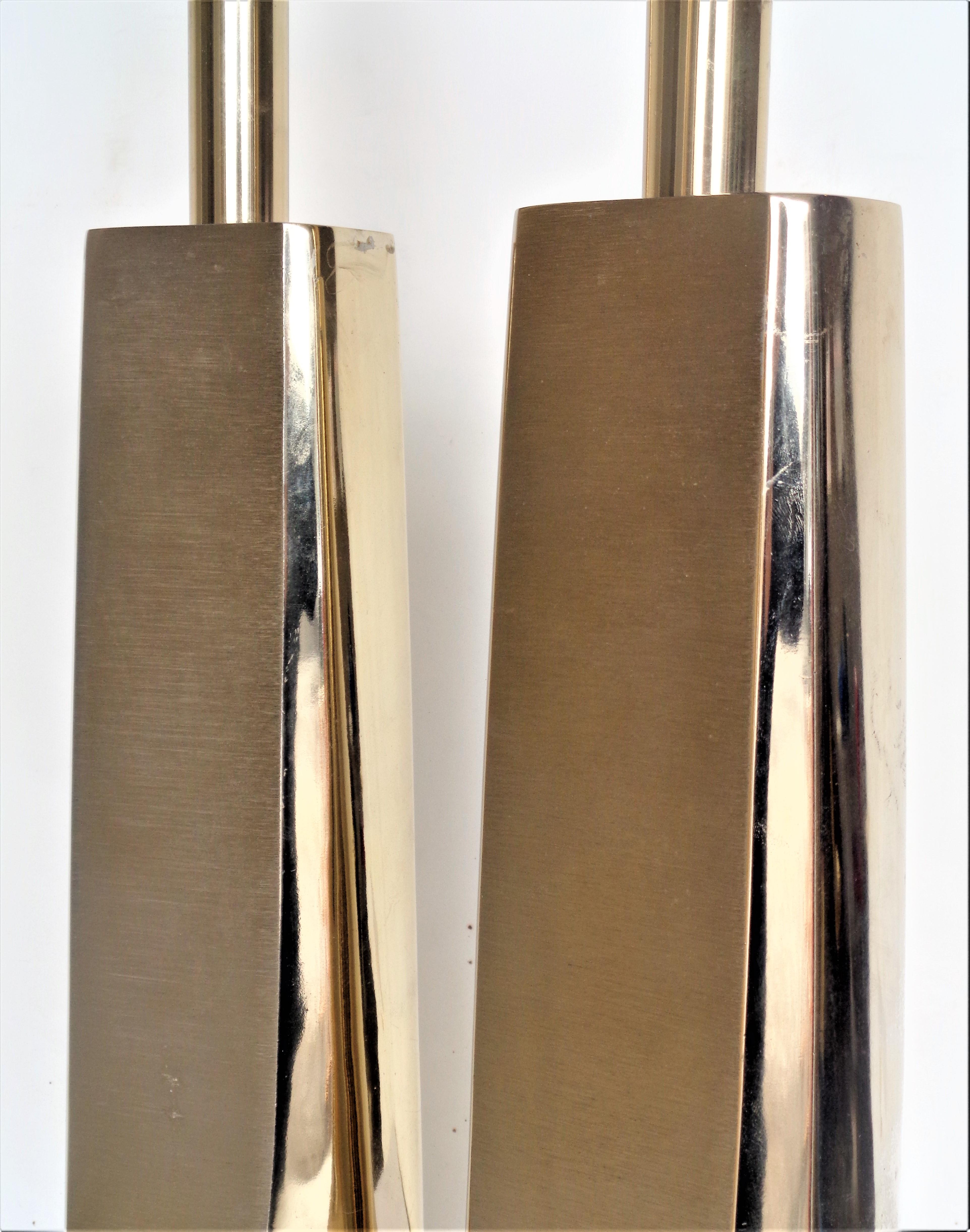 20th Century Laurel Modernist Brass Table Lamps, 1970