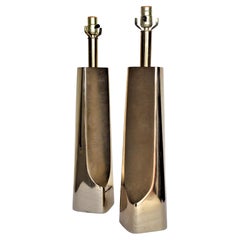 Laurel Modernist Brass Table Lamps, 1970