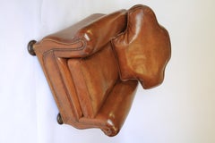 Pair Leather club chairs circa 1920s