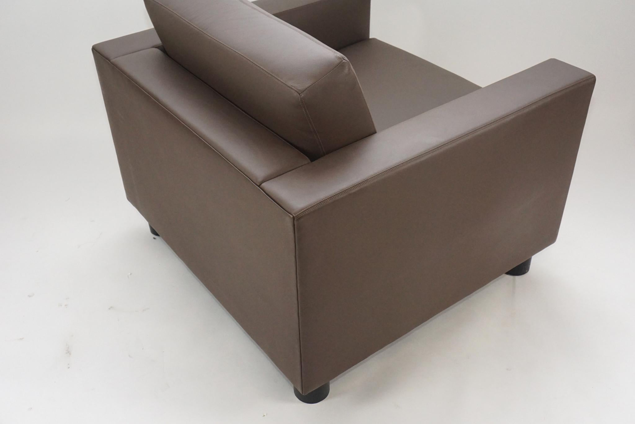 Pair Leather Shelton Mindel for Knoll SM2 Leather Club Chairs- priced per chair 4