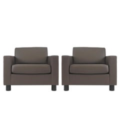 Pair Leather Shelton Mindel for Knoll SM2 Leather Club Chairs- priced per chair