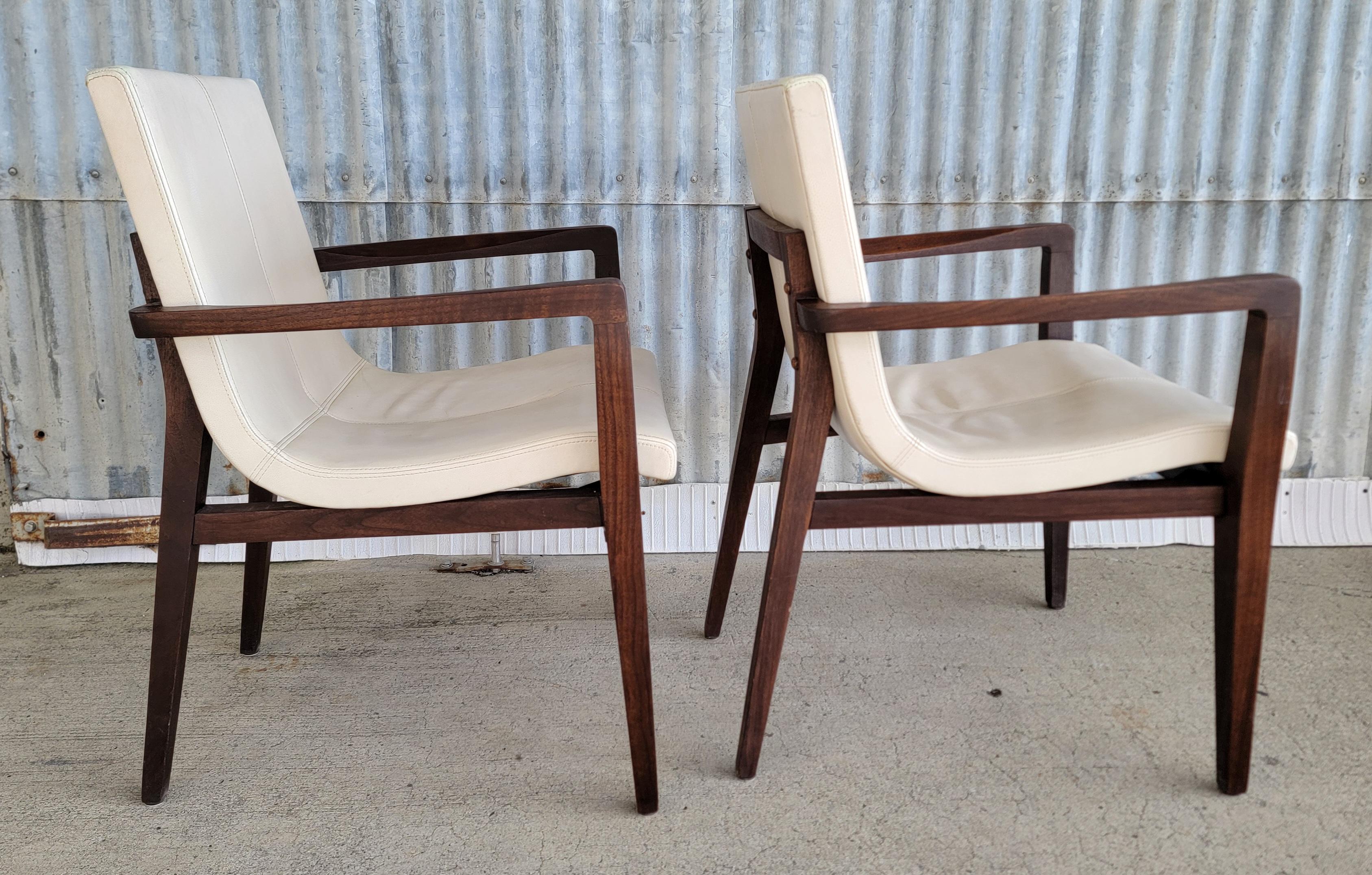 20th Century Pair Leather Siren Scoop Armchairs by Holly Hunt For Sale